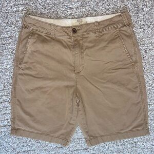 Hollister Men's Khaki Flat Front Shorts
